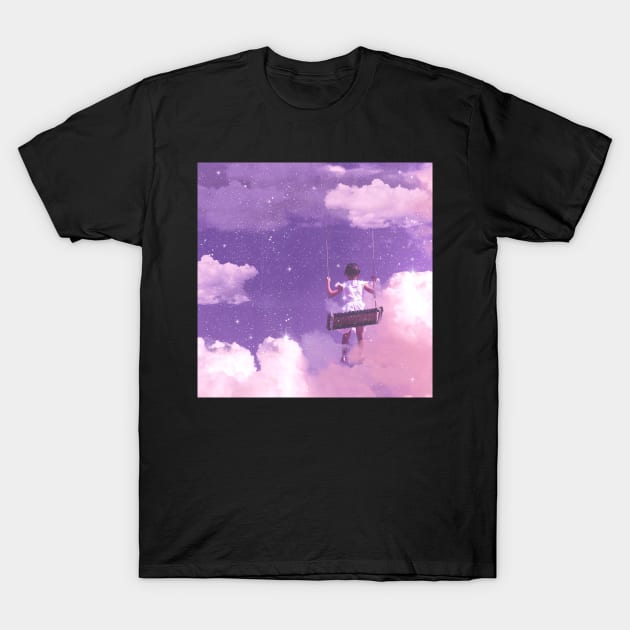 Girl Swinging in the Clouds T-Shirt by RiddhiShah